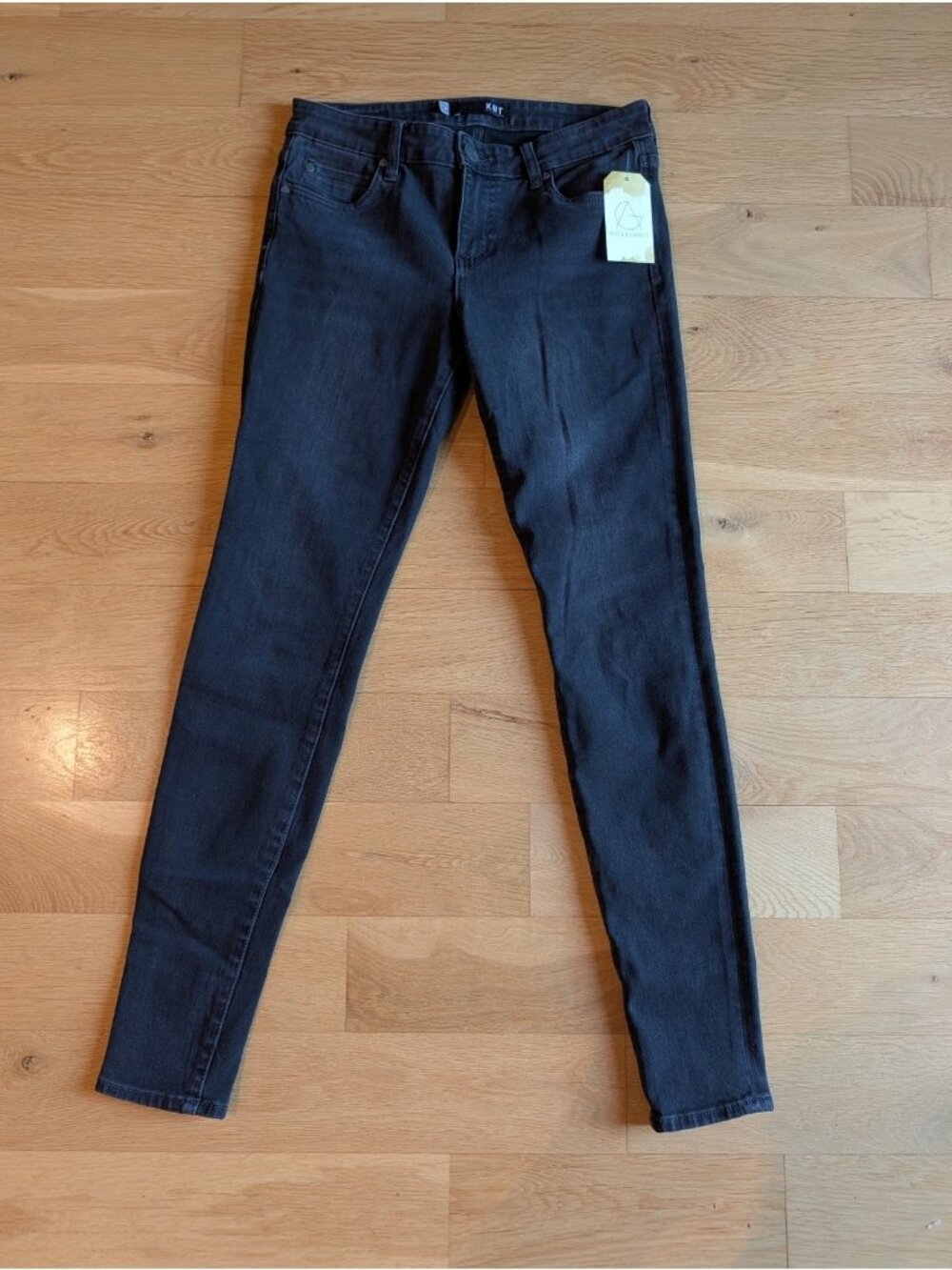 Kut From The Kloth Black Wash Mia Toothpick Skinny Jeans, Size 4
